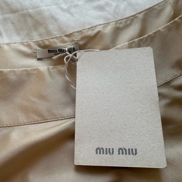 Miu Miu Silk Blend A-Line Skirt - Picture 2 of 6